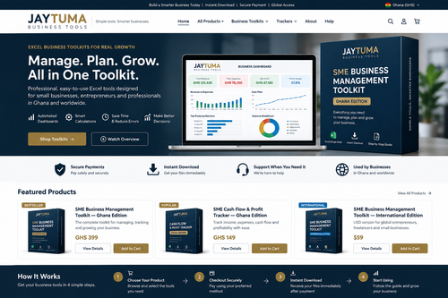 Jaytuma SME Cash Flow and Profit Tracker Ghana Edition